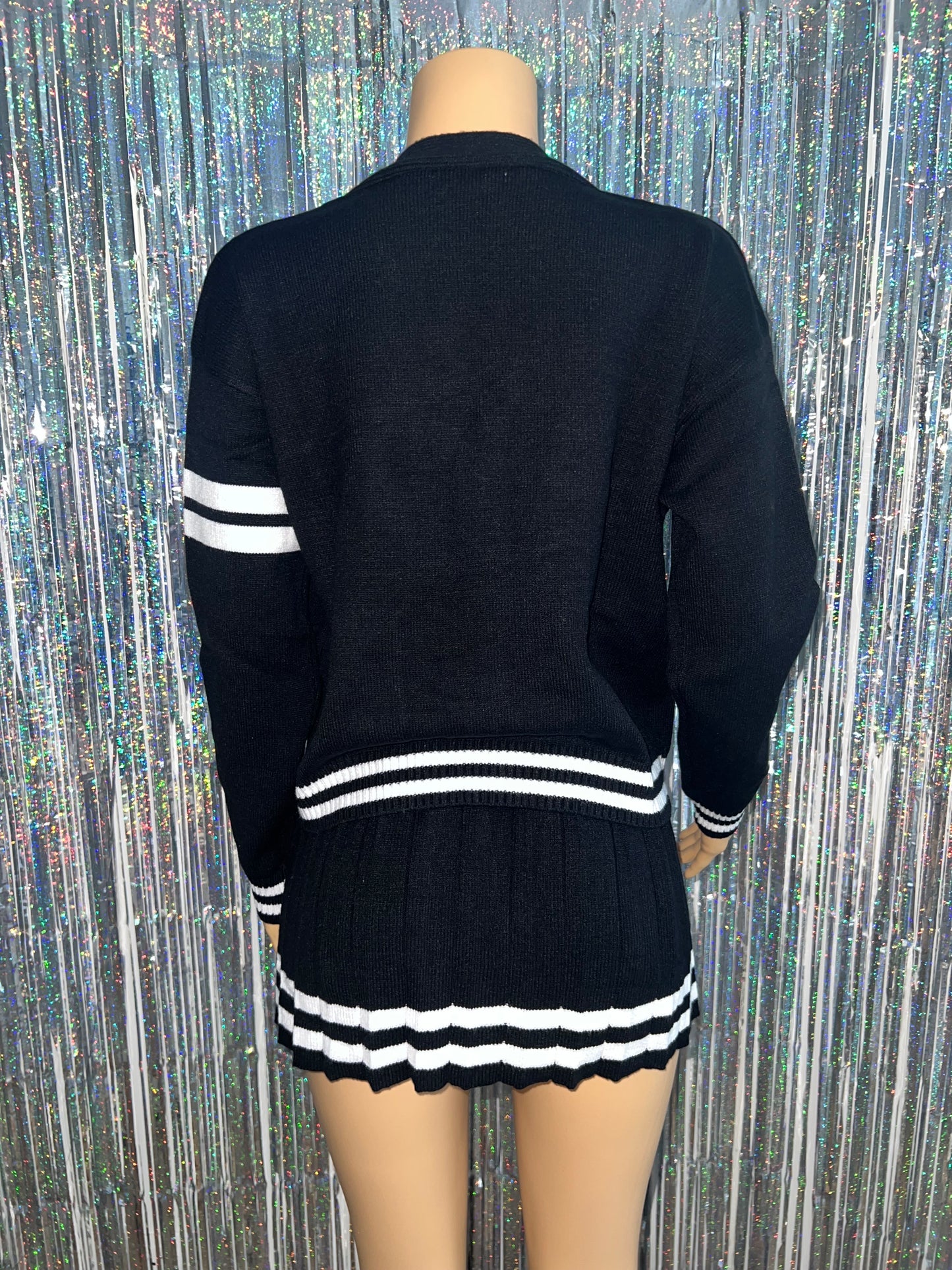 Sweater Skirt Set - Black